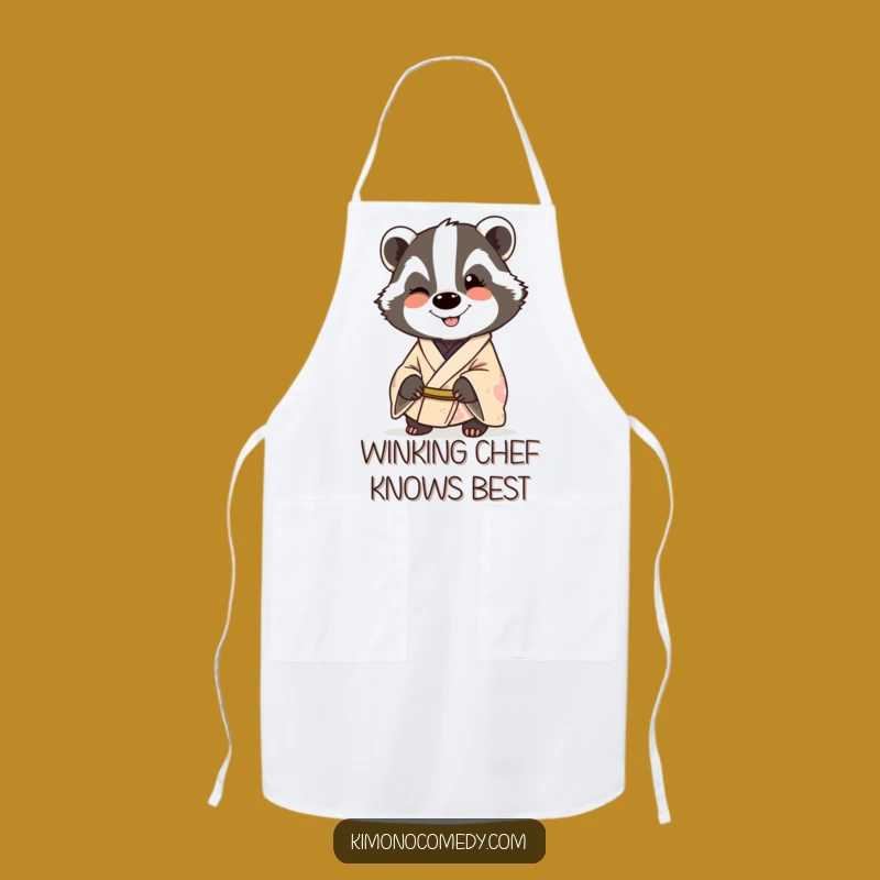 Funny Badger Kimono Apron: Cook with a Wink and Humor in This Cheeky Kitchen Essential