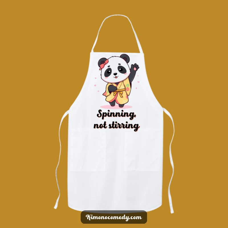 Funny Panda Kimono Apron: Cook or Bake with Joyful Flair and Humorous Style