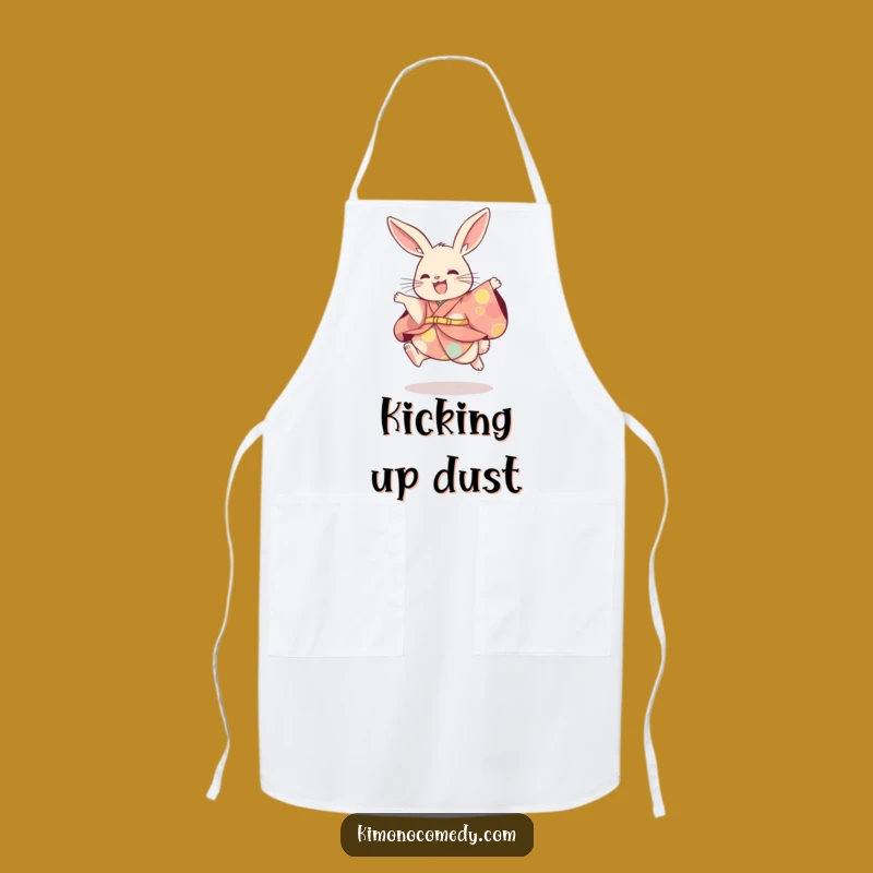 Funny Rabbit Kimono Apron, Chef Hare Cookwear, Playful Leap Kitchen Gift
