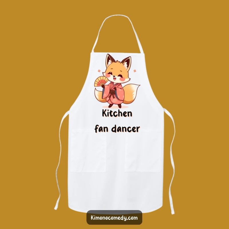 Funny Kawaii Fox Kimono Apron: Artistic Kitchen Accessory, Perfect Funny Gift