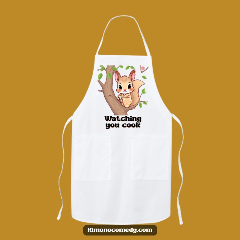 Funny Squirrel Kimono Apron: Cook with Curiosity & Style!