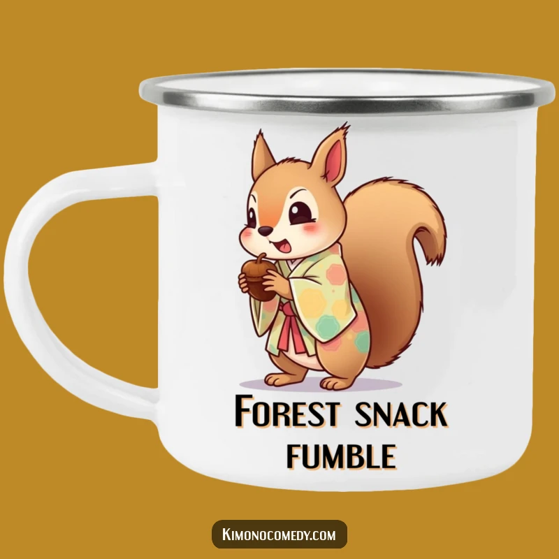 Funny Kawaii Squirrel Startled Camping Mug: Outdoor Surprise
