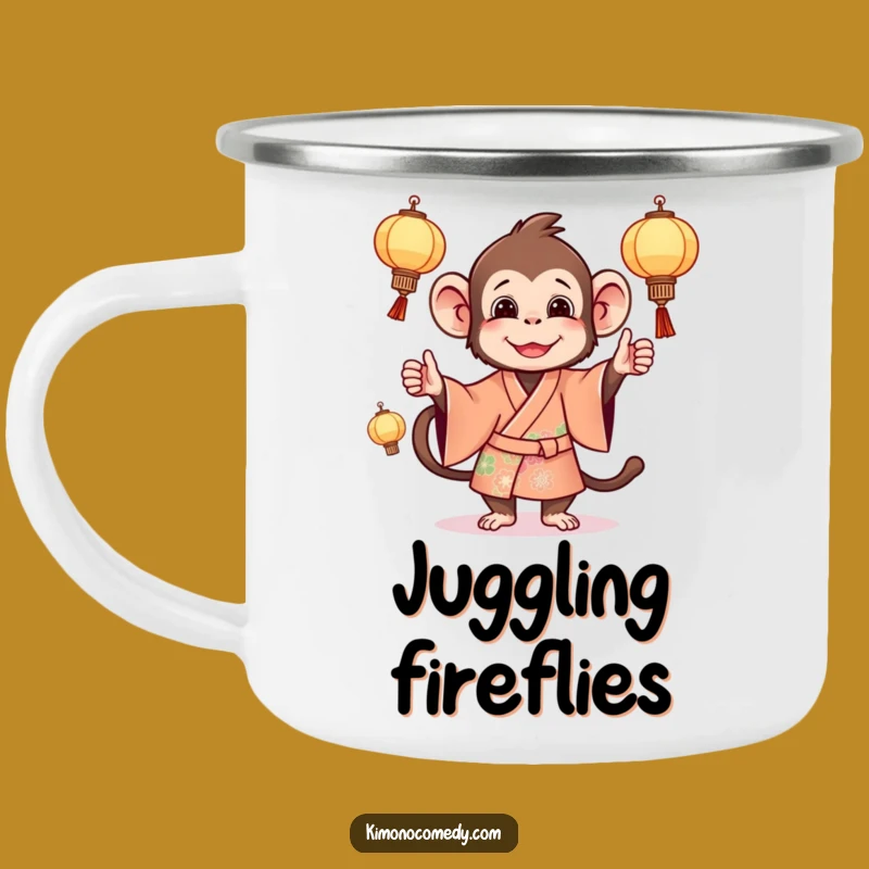 Funny Monkey Lantern Juggling Camping Mug: Primate Outdoor Cup, Best Funny Gift