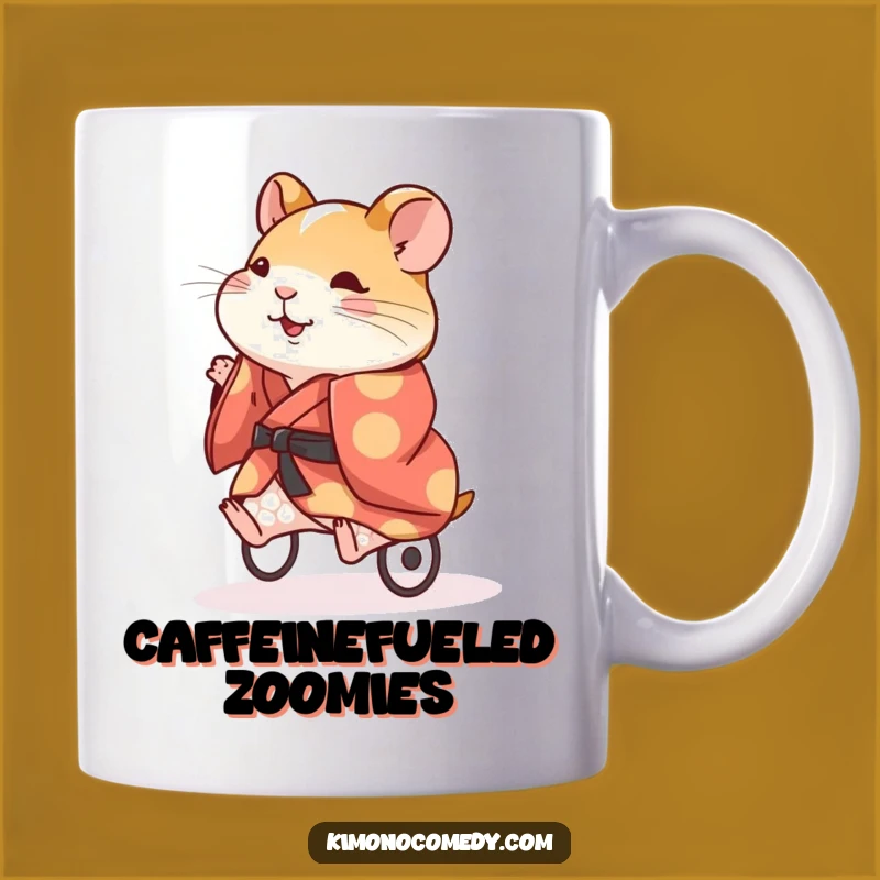 Funny Energetic Hamster Kimono Mug - Hilarious Motivation Gift for Go-Getters