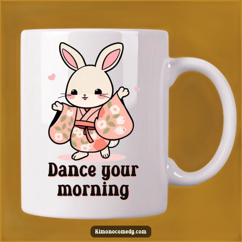 Funny Kawaii Rabbit Dance Mug - Joyful & Lively Funny Gift