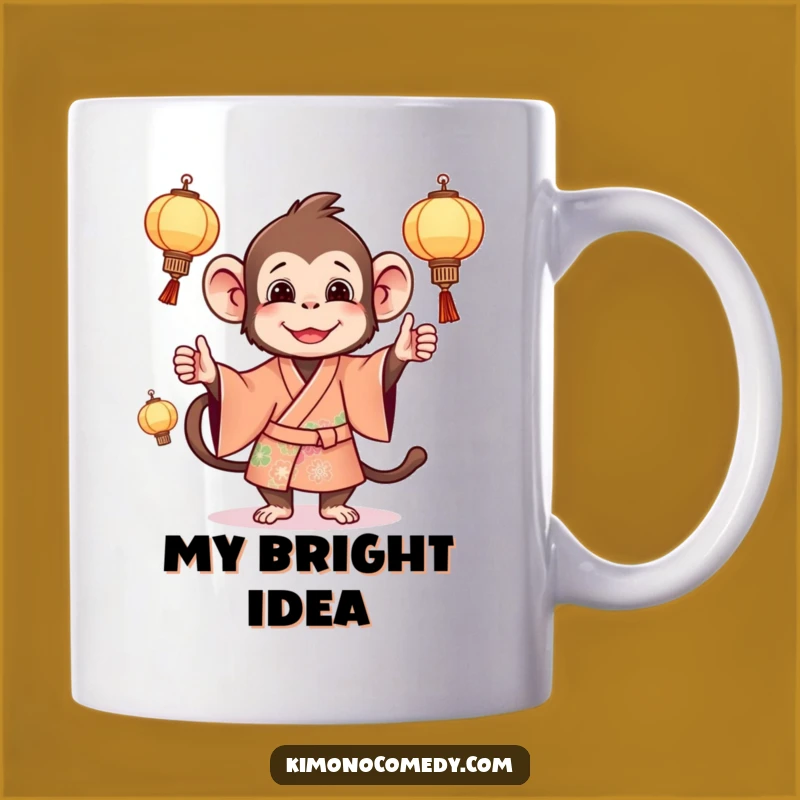 Funny Monkey Lantern Juggling Mug: Playful Primate Art, Perfect Funny Gift