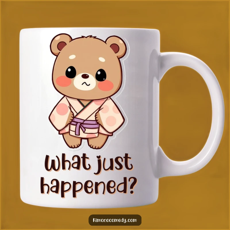 Funny Bear Kimono Mug: Surprised Bruin for a Hilarious and Unique Gift