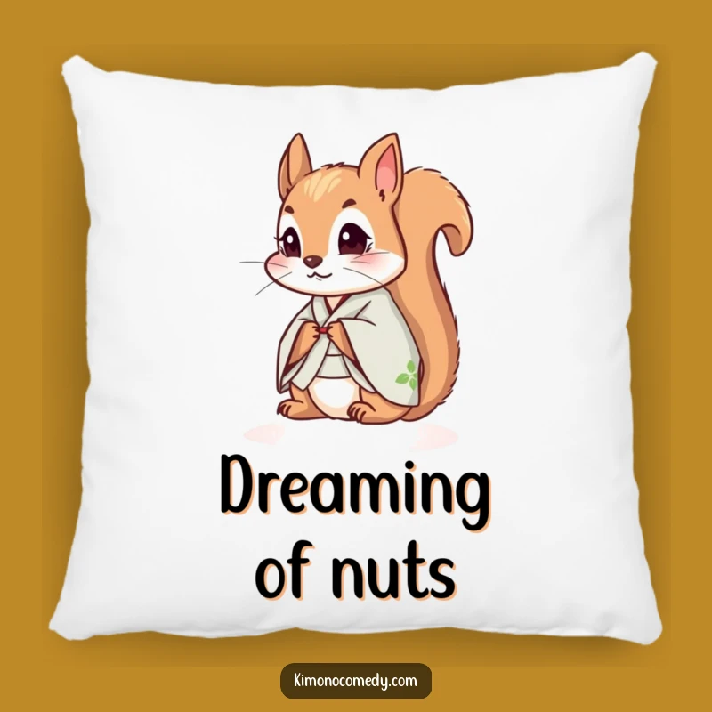 Funny Squirrel Kimono Pillow: Add Cozy Comfort and Curiosity with This Humorous Accent