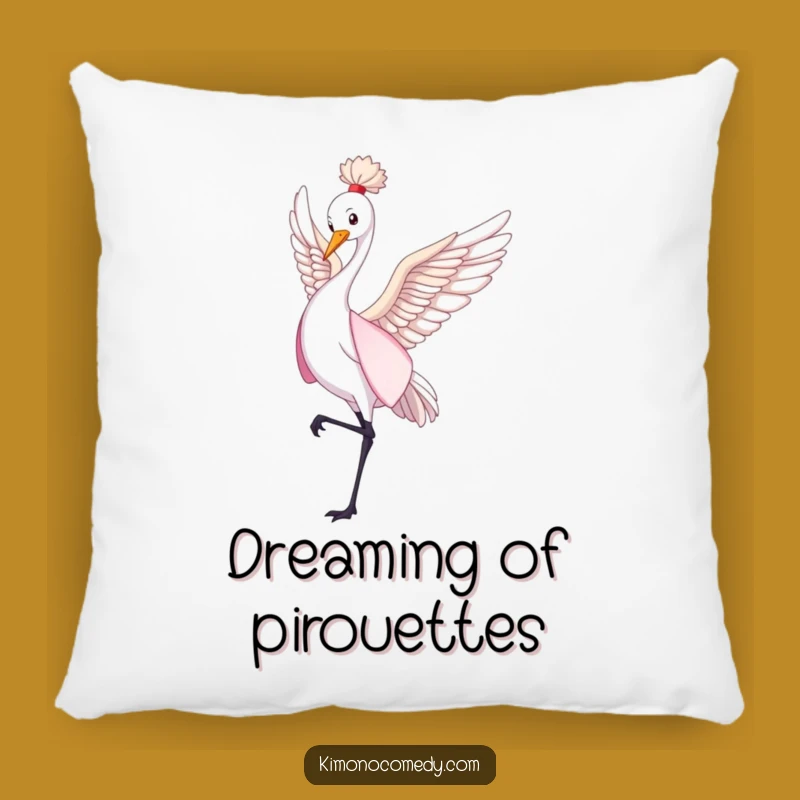 Funny Graceful Crane Pillow - Cozy Kimono Dance Comfort Gift