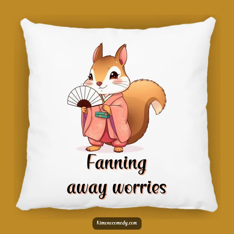 Funny Squirrel Kimono Pillow: Soft, Comfy Cushion for Adding Quirky Decor Accents