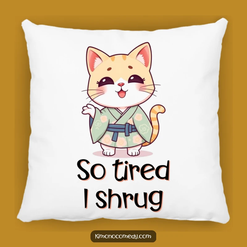 Funny Kawaii Cat Kimono Pillow: Cozy Shrug Cushion, Perfect Funny Gift