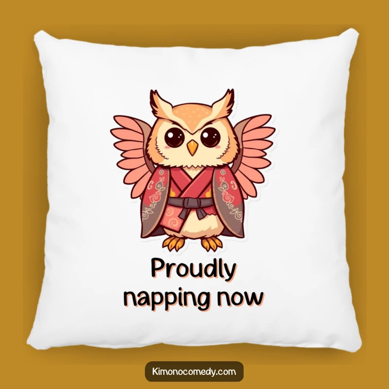 Funny Kawaii Owl Kimono Pillow - Comfy Comical Pride Decor