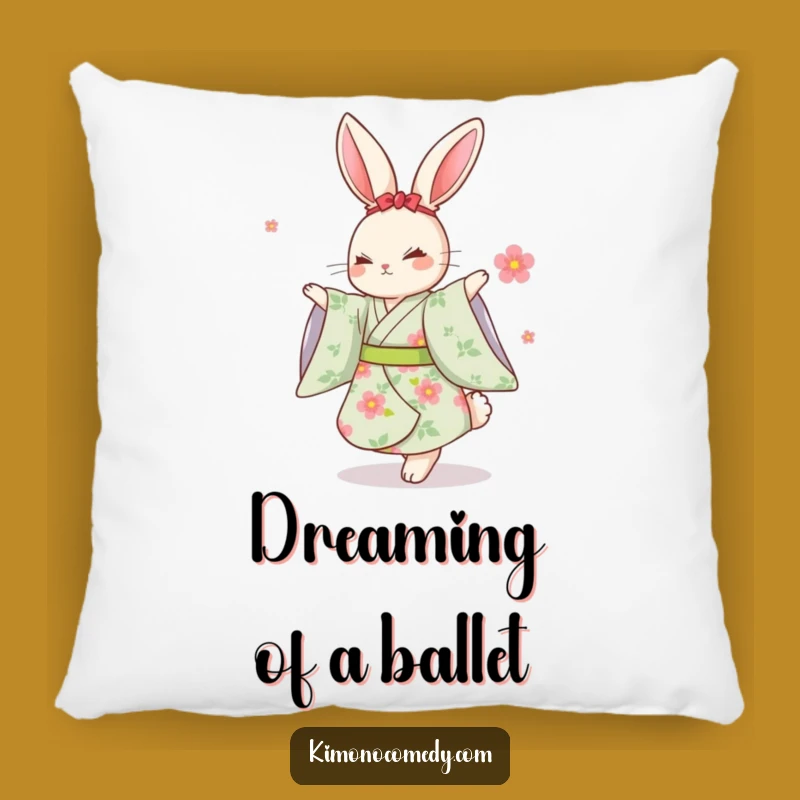 Funny Kawaii Rabbit Dancing Kimono Pillow: Comfy & Elegant Decor