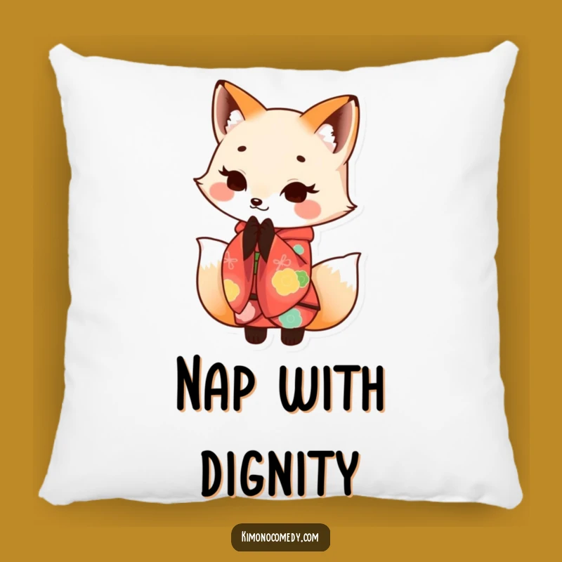 Funny Kawaii Fox Kimono Bow Pillow - Cozy Elegance - Funny Gift