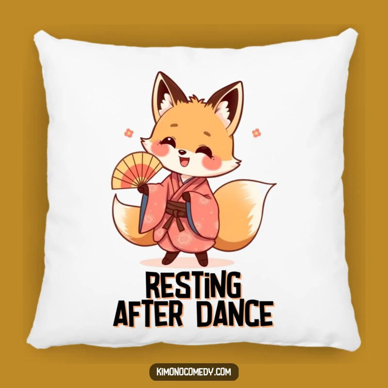Funny Kawaii Fox Kimono Pillow: Cozy Comfort with an Energetic Dance Design