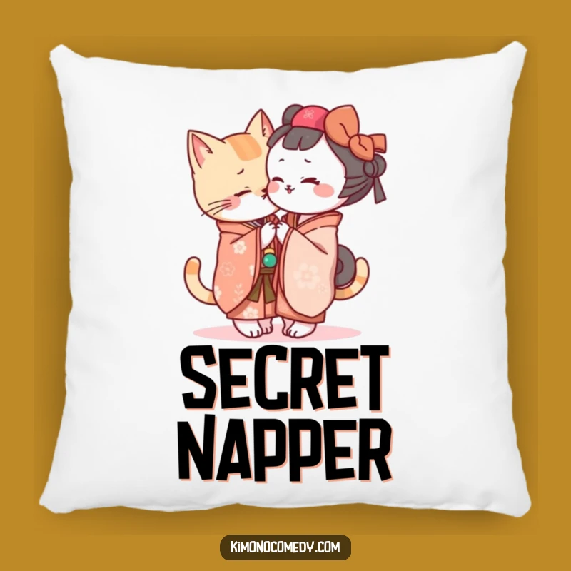 Funny Kawaii Kimono Cat Secret Pillow - Comfy & Hilarious Decor Gift