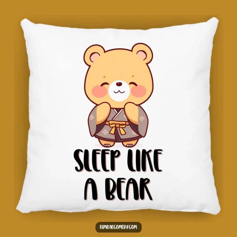 Funny Bear Kimono Pillow, Cozy Gentle Giant Cushion, Polite Gift