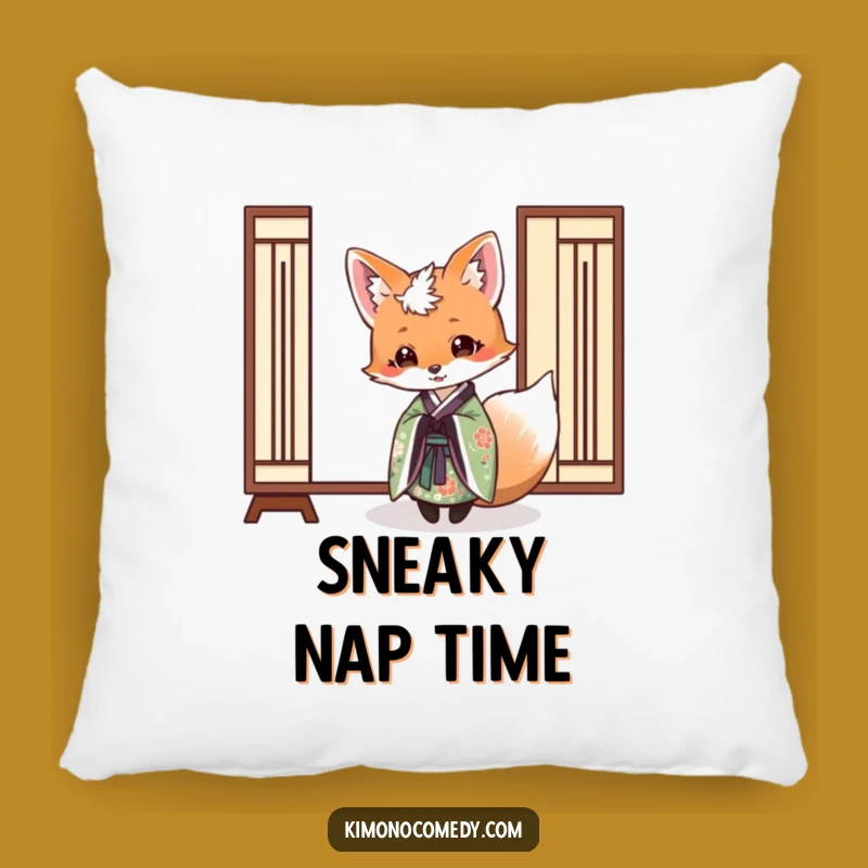 Funny Fox Kimono Screen Pillow: Cozy Comfort with Mysterious Flair