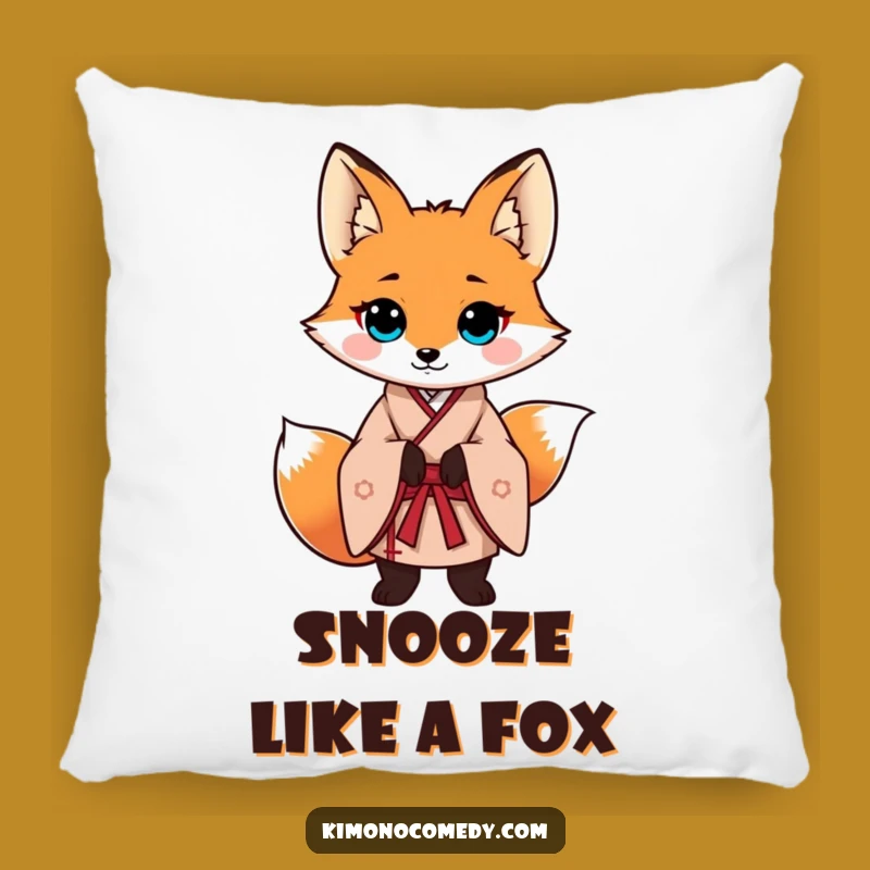 Funny Fox Kimono Pillow, Cozy Vixen Accent, Confident Pose Gift