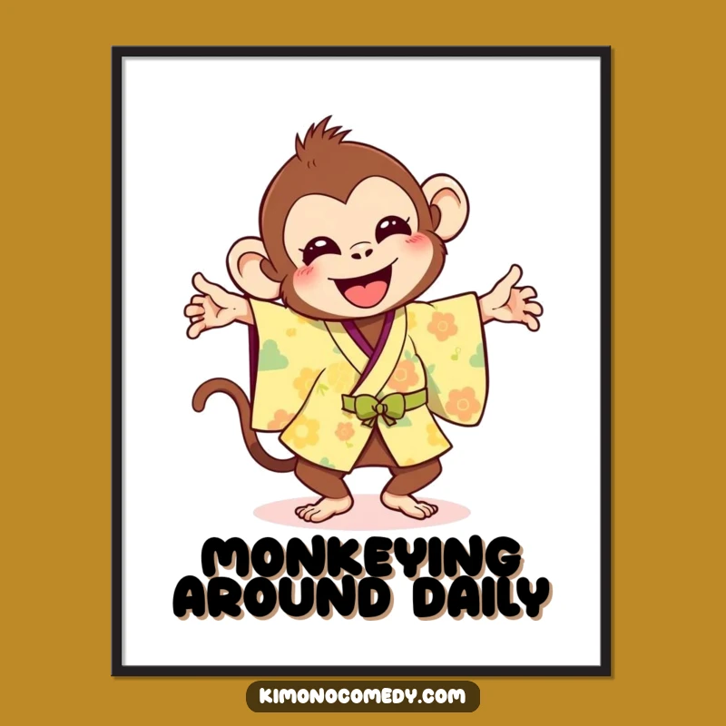 Funny Monkey Flip Digital Print: Instant Joy for Your Digital Space!