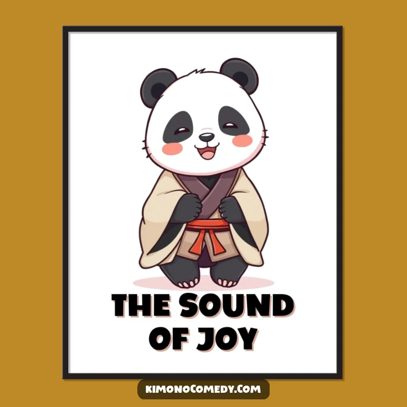 Funny Panda Kimono Laugh Digital Print: Dignified Wall Art, Instant Joyful Download