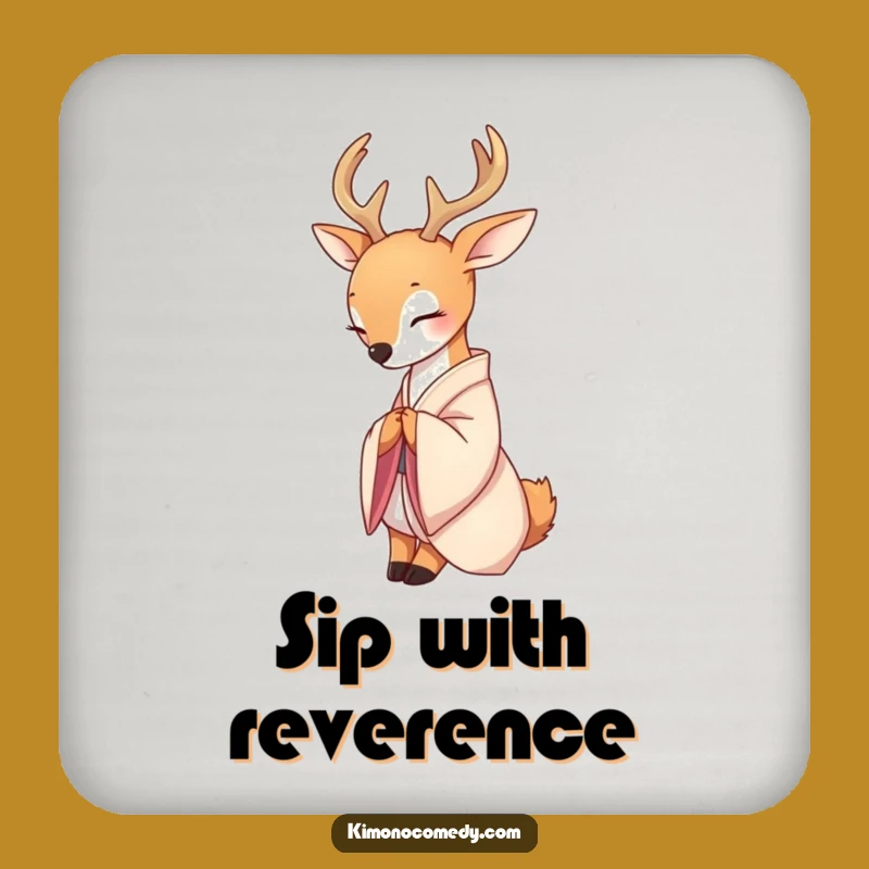 Funny Deer Kimono Coaster: Serene Decor, Perfect Gift for Tables