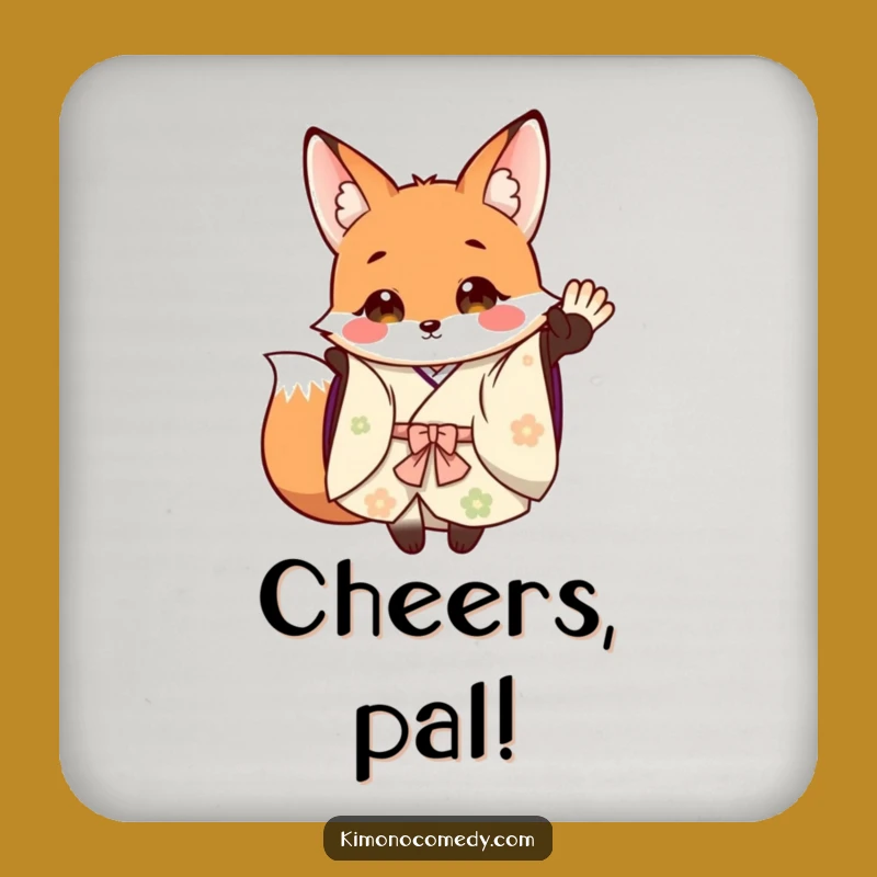 Funny Fox Kimono Coasters: Cheerful Woodland Protection for Your Surfaces