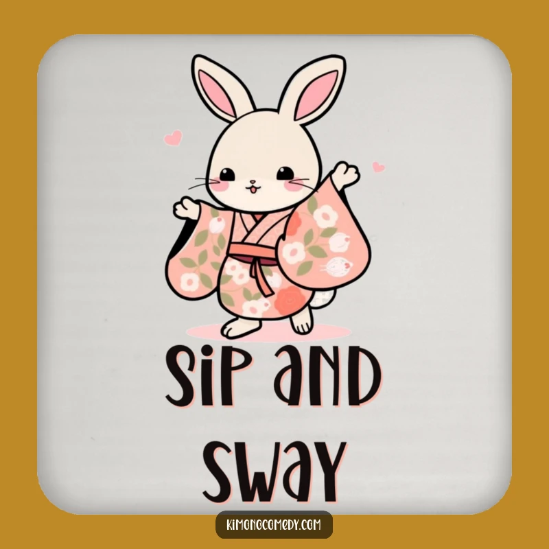 Funny Kawaii Rabbit Dance Coaster - Protect Surfaces with Style - Funny Gift