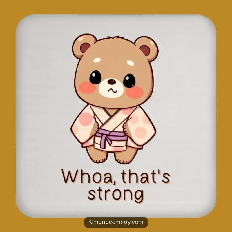 Funny Bear Kimono Coasters: Surprised Protection for Your Surfaces