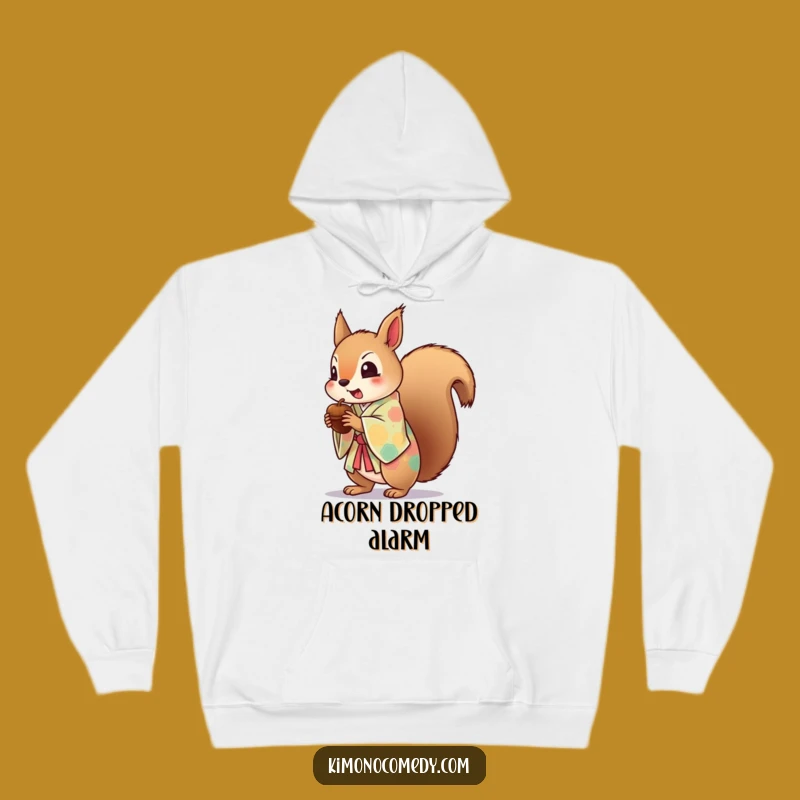 Funny Kawaii Squirrel Startled Hoodie: Cozy & Clumsy Fun