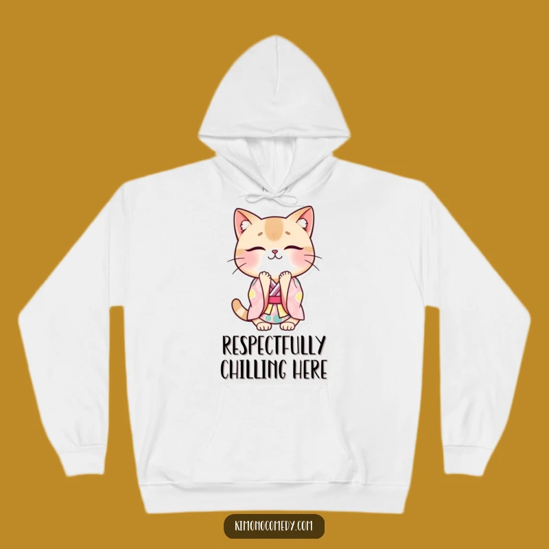 Cozy Funny Cat Kimono Hoodie: Kawaii Japanese Style, Polite Bowing Cat Gift