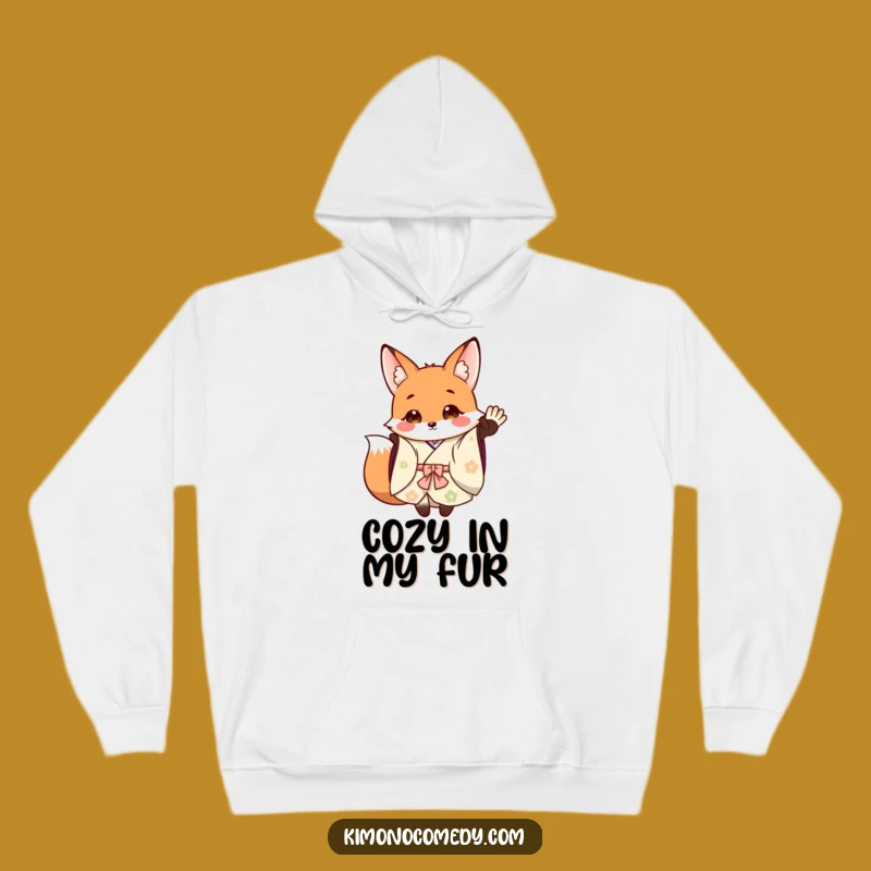 Cozy Funny Fox Kimono Hoodie: Warm Wishes and Humorous Comfort from the Woods