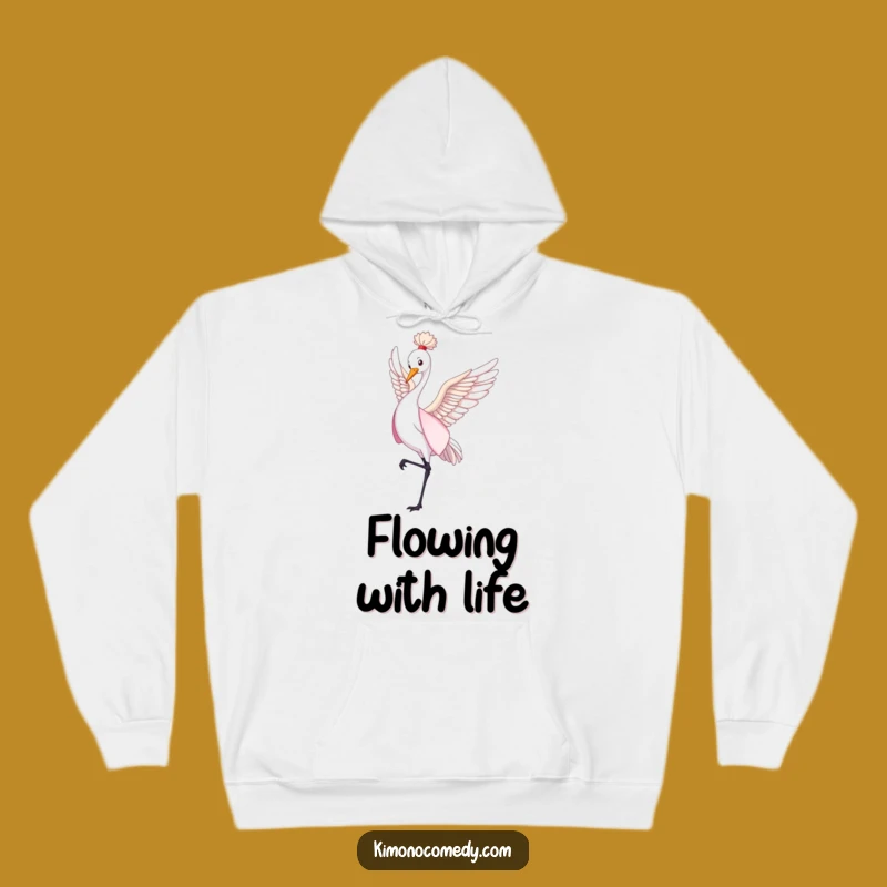 Funny Graceful Crane Hoodie - Cozy Kimono Dance Comfort Gift