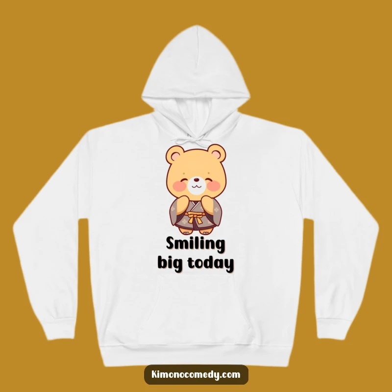 Funny Bear Kimono Hoodie, Cozy Gentle Giant Sweatshirt, Polite Gift