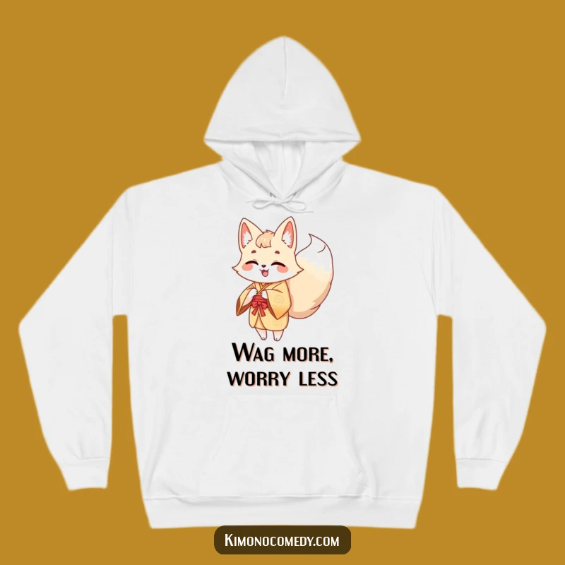 Funny Kawaii Kitsune Hoodie - Cozy & Humorous Multi-Tailed Fox Apparel