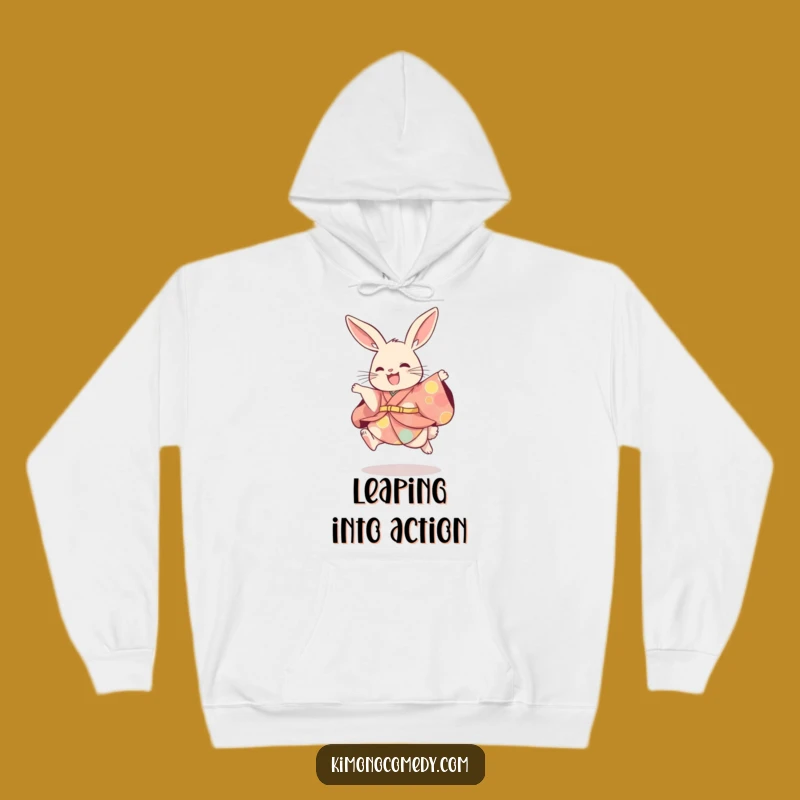 Funny Rabbit Kimono Hoodie, Cozy Hare Sweatshirt, Playful Leap Gift