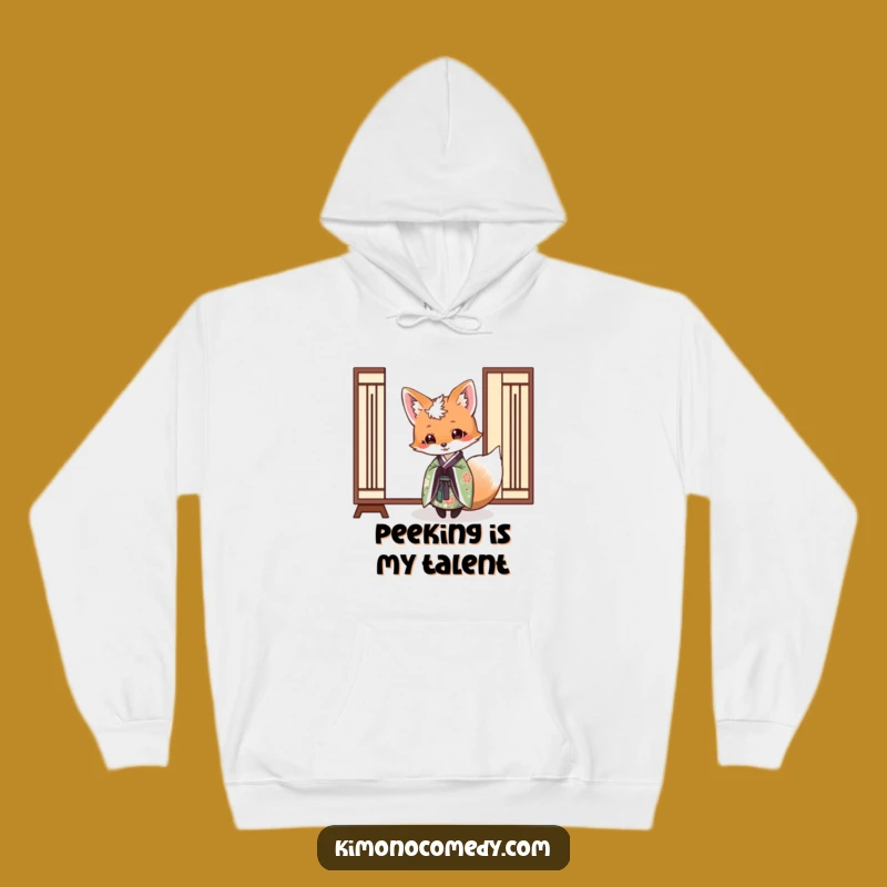Funny Fox Kimono Screen Hoodie: Cozy Mystery with Elegant Humor