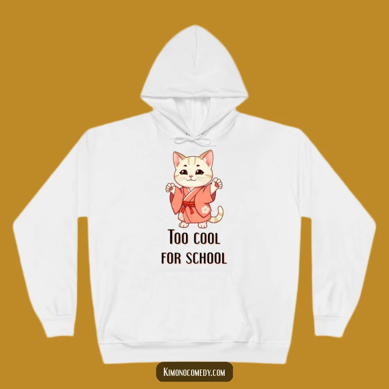 Cozy Funny Cat Kimono Hoodie: Stay Warm in Feline Finesse and Humorous Comfort