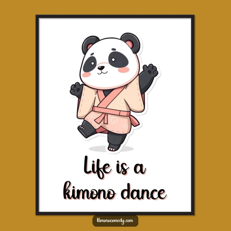 Funny Free Printable Panda Kimono Wall Art: Playful Panda Pose for Stylish Decor
