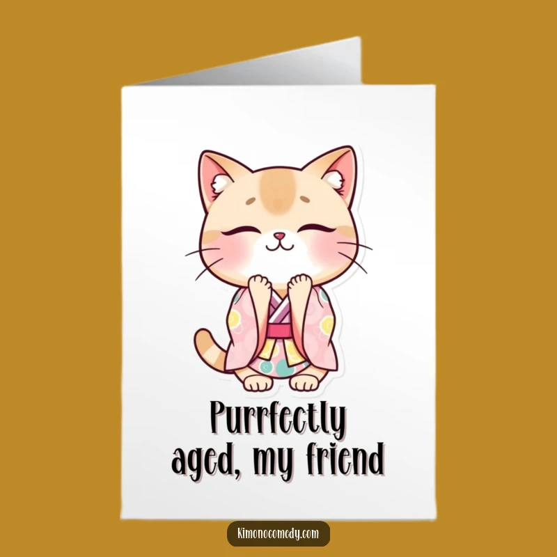 Free Printable Kawaii Cat Birthday Card: Polite & Funny Downloadable Gift for a Purrfect Day