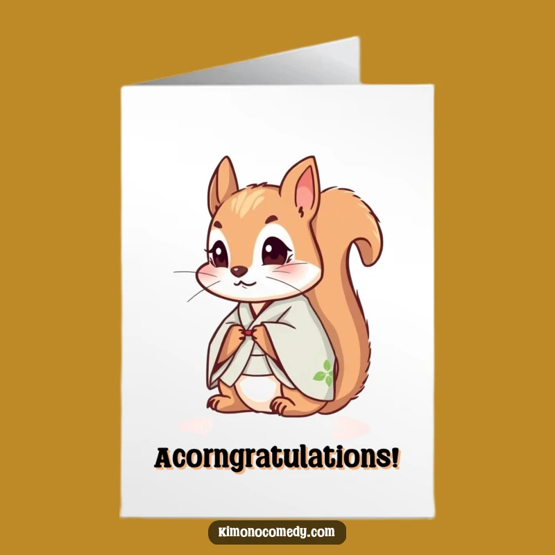 Free Printable Squirrel Congratulations Card - Curious Kimono Squirrel Downloadable Greeting