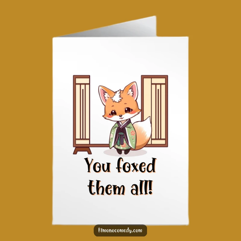 Free Printable Congrats Card: Fox Peeking Success, Funny Downloadable Celebration