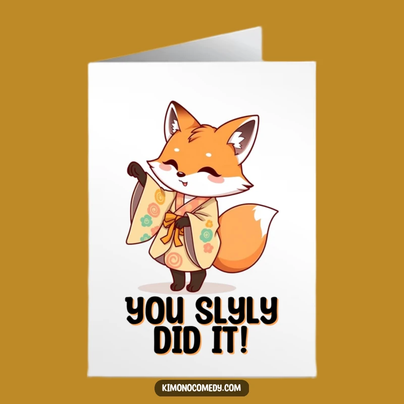 Free Printable Congrats Card: Fox's Fancy Footwork - Funny Downloadable Gift