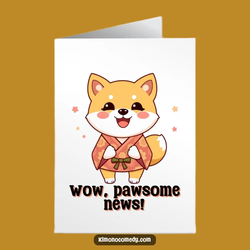 Free Printable Shiba Inu Congrats Card: Festive Kimono Dog - Downloadable Celebration