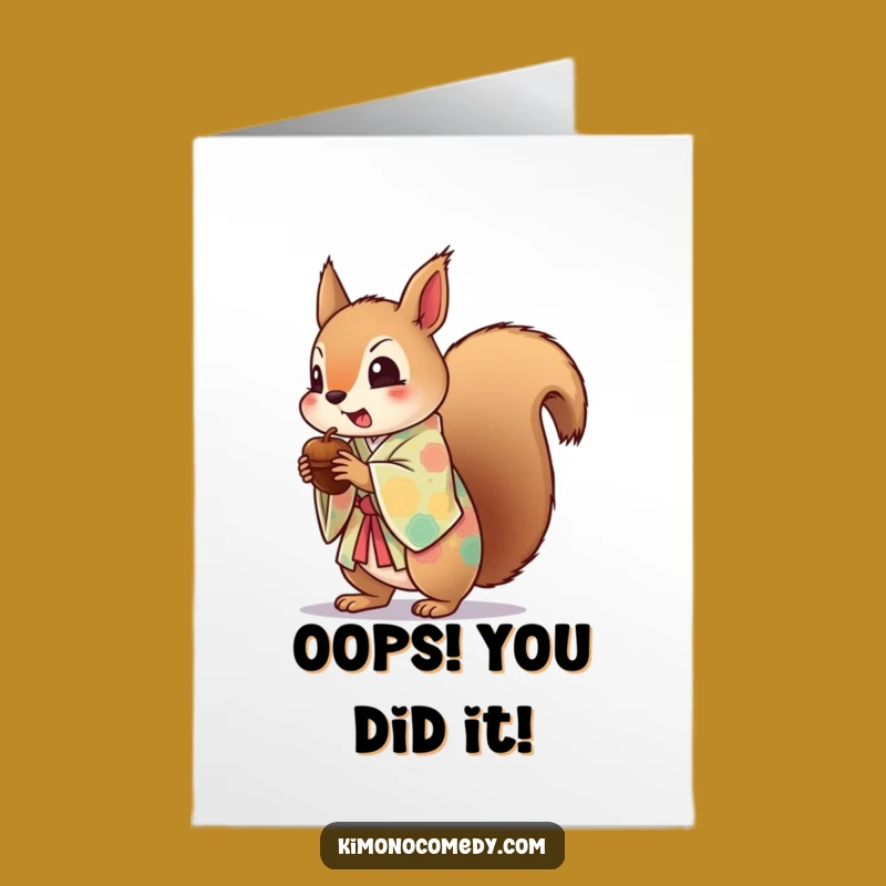 Free Printable Congrats Card: Squirrel's Funny Fumble, Downloadable Gift