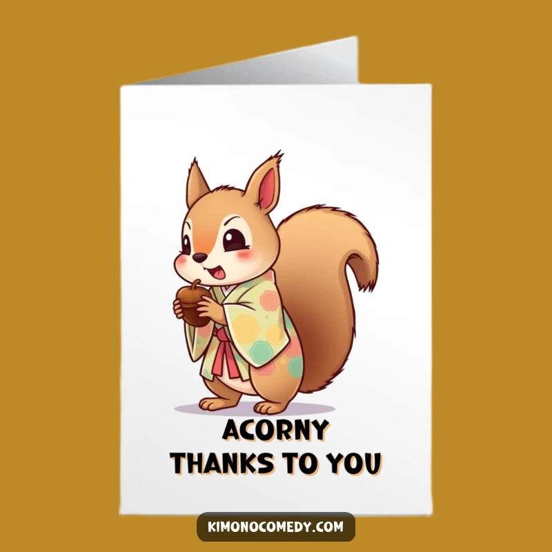 Free Printable Thank You Card: Squirrel's Acorn Surprise, Funny Downloadable Gift