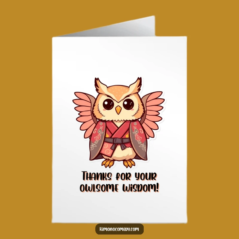 Free Printable Proud Owl Thank You Card - Regal Humor for Your Gratitude!