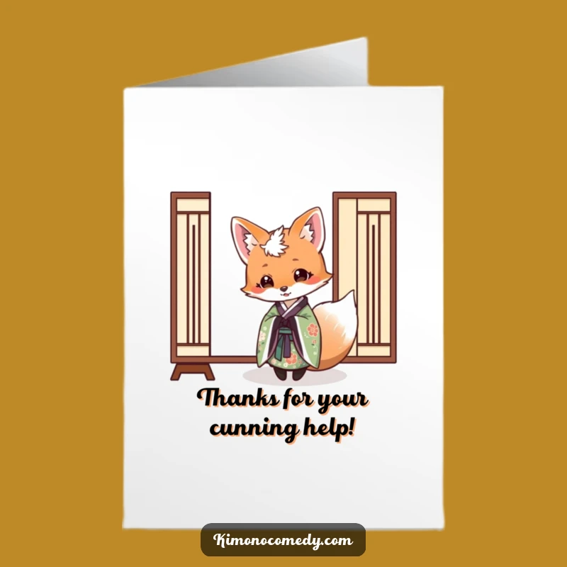 Free Printable Thank You Card: Fox Peeking Thanks, Funny Downloadable