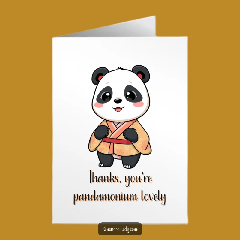 Free Printable Thank You Card: Silly Kimono Panda Wiggle - Fun Downloadable Gratitude