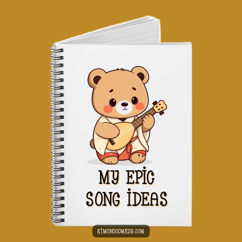 Funny Kawaii Bear Shamisen Notebook: Journaling with Japanese Music Fun